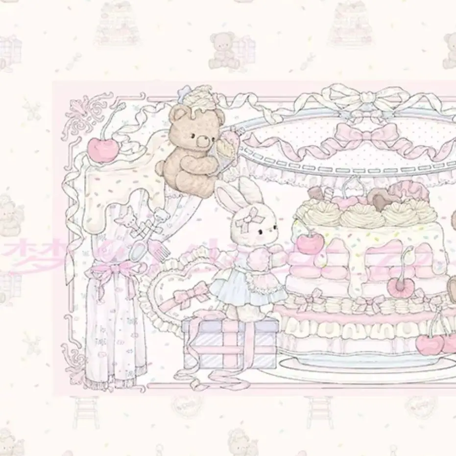 Sweet Bear Rabbit Birthday Pu Leather Mousepad Office Desk Mat Mouse Pad Computer Speed Type Carpet Mat Player Laptop Keyboar