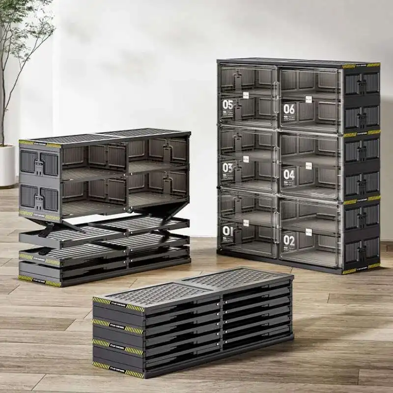 

Hard Plastic Folding Shoe Shoes Storage Box Cabinets Vertical Space Saving Rack Shelf Shoerack Furniture Living Room Show Modern