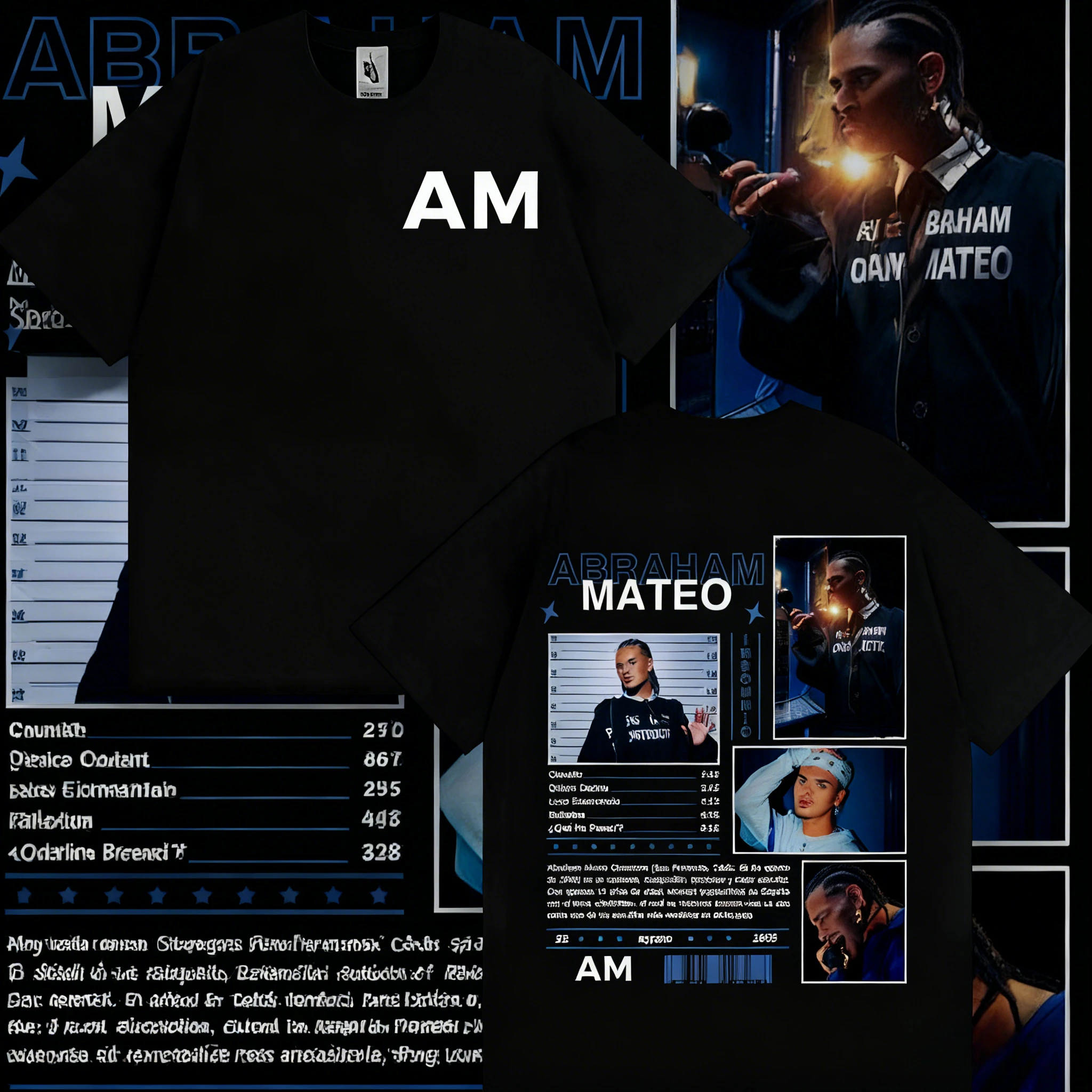 2025 الصيف مغني الراب أبراهام ماتيو جولة الجرافيك تي شيرت الرجال الملابس موضة القطن قصير الأكمام عادية المتضخم تي شيرت #1