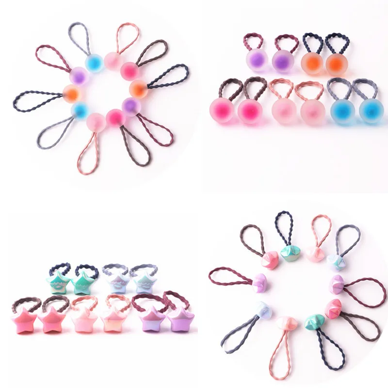 10pcs/lot Sweet Baby Hair Accessories Candy Color Kids Elastic Hair Rope Ponytail Band Ties Girls Hair Accessories Baby Girl