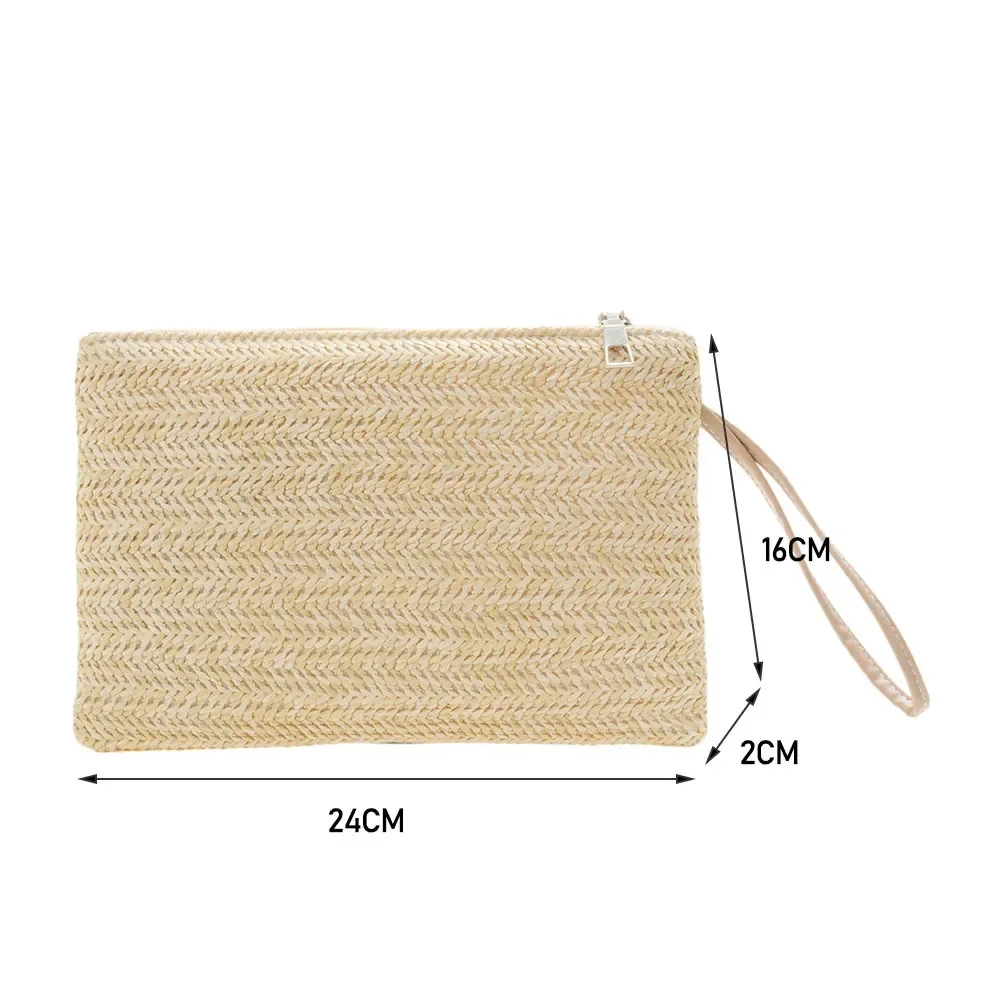 New Women's Grass Woven Bag Handheld Bags Personalized Versatile Large Capacity Fashion Women's Wallet Ultra Light and Thin