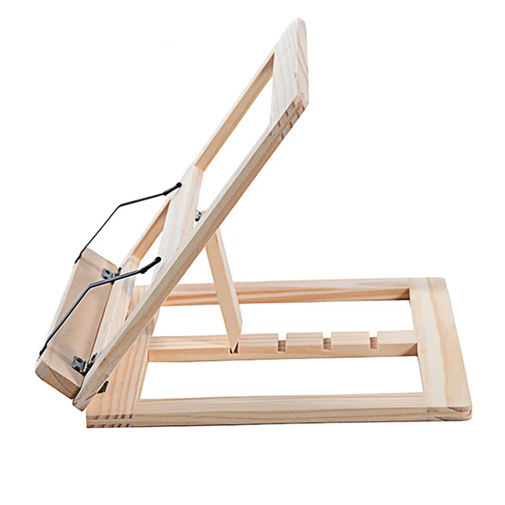 

Wooden Reading Rack Foldable Desk St for Laptop Tablet Books Multifunctional Sturdy Compact Design Adjustable Suitable Various