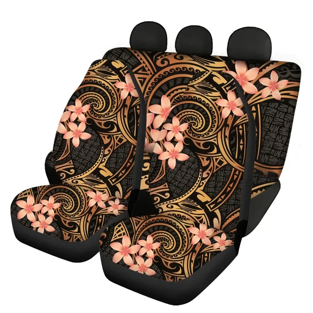 Automobile Seat Protector Samoan Polynesian Plumeria Print Comfort Front and Rear Anti-Slip New Car Seat Cushion