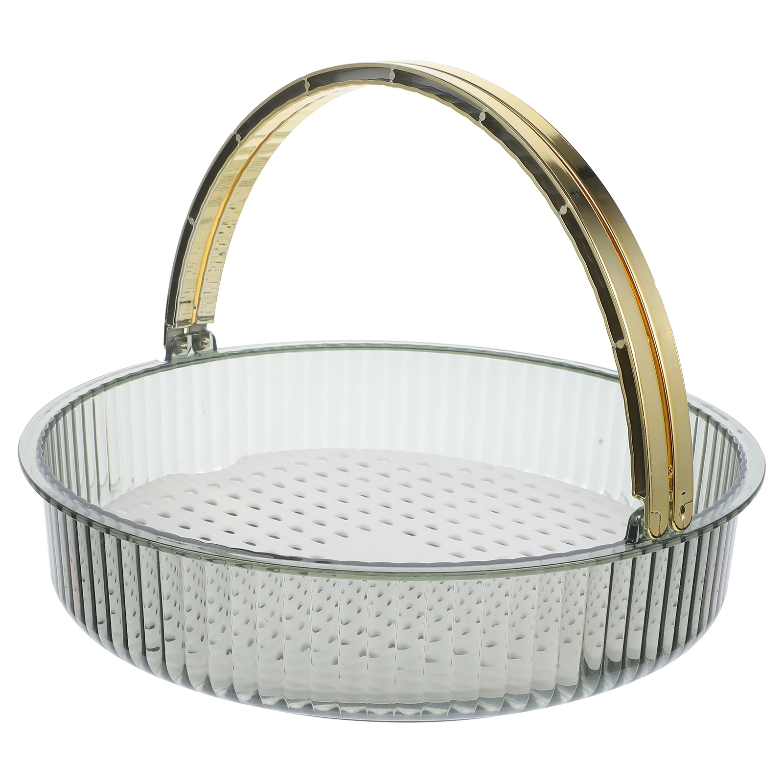 

Plastic Rotating Fruit Tray Draining Holes Coffee Table Green Storage Kitchen Snack Dried Food Display Serving Plates