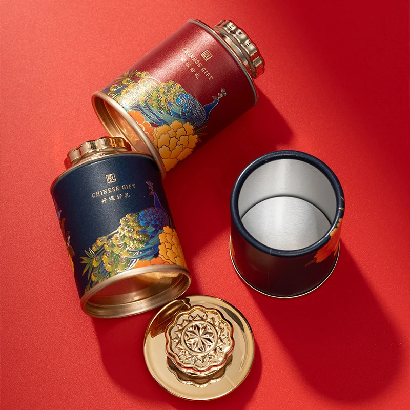 Mini Empty Tea Tin Can Household Green Black Tea Sealed Jar Portable Home Small Tea Packaging Box Paper Storage Cans