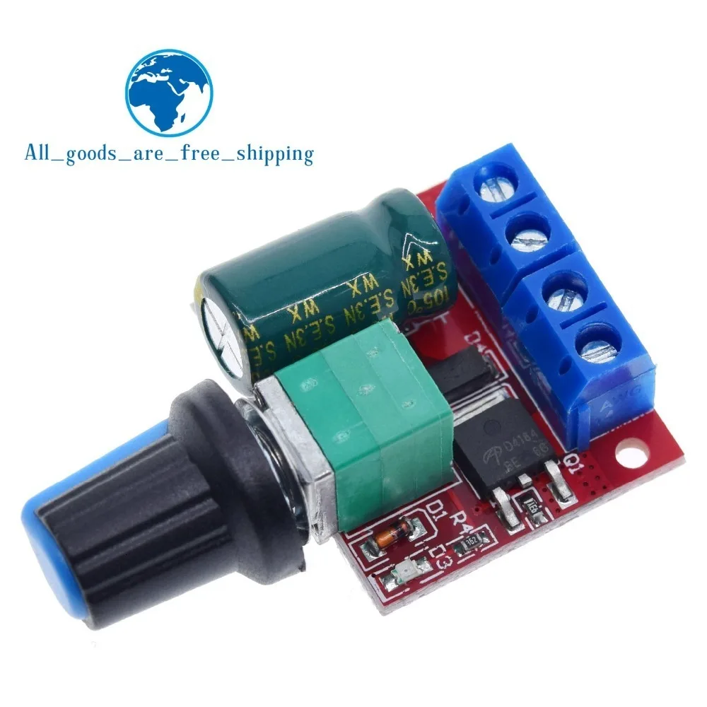 TZT Mini 5A 90W PWM 12V DC Motor Speed Controller Module DC-DC 4.5V-35V Adjustable Speed Regulator Control Governor Switch 24V