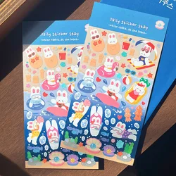 Korean Import Original BONITO Kawaii Rabbit In The Beach Paper Stickers Scrapbooking Diy Journal Stationery Sticker Gift