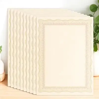 10 szt. Pustych papierów na certyfikaty z możliwością personalizacji tekstu, do pisania i drukowania, na dyplomy, nagrody, papier na certyfikaty, artykuły szkolne.