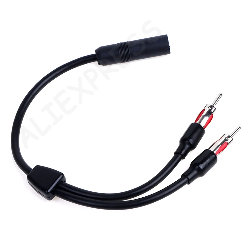 [G]Car AM FM Antenna Splitter Y-Adapter 2 Male 1 Female Extension Cable Adapter Radio Antenna