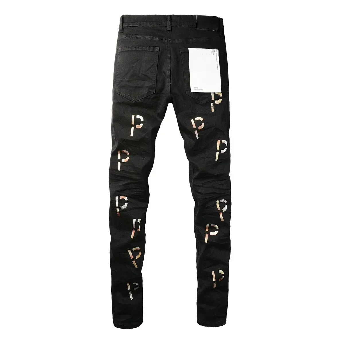 Streetwear Purples Jeans Herenmodemerken Topkwaliteit Gestempeld Letterreparatie Laagbouw Skinny Denim Broek 28-40 Maat