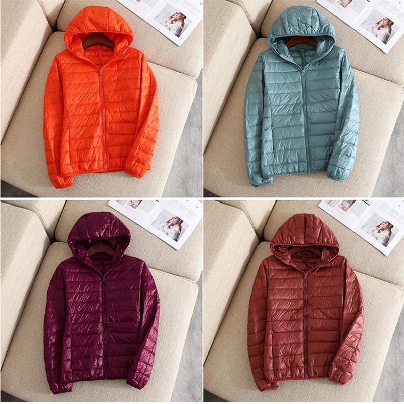 Women All-Season Ultra Lightweight Packable Down Jacket Water and Wind-Resistant Breathable Coat Big Size Women Puffer Jackets