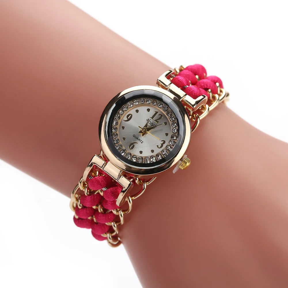 Women Knitting Rope Chain Winding Analog Quartz Movement Wrist Watch Fashionable Simple Style Quartz Wristwatch Reloj Mujer