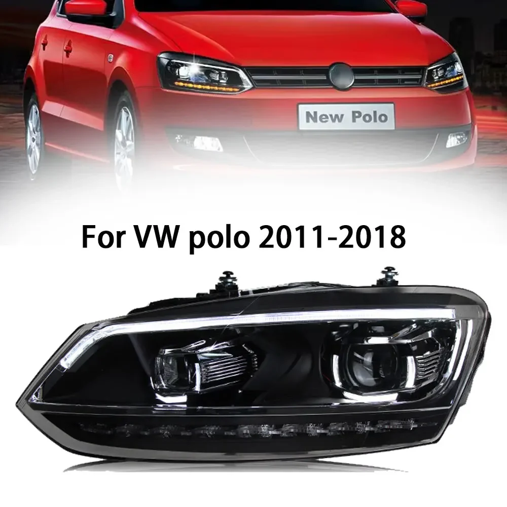 Head Lamp For VW volkswagen Polo 2010-2018 Vento Headlight DRL H7 LED Bi Xenon Bulb Assembly Upgrade Auto Accessories 2PCS