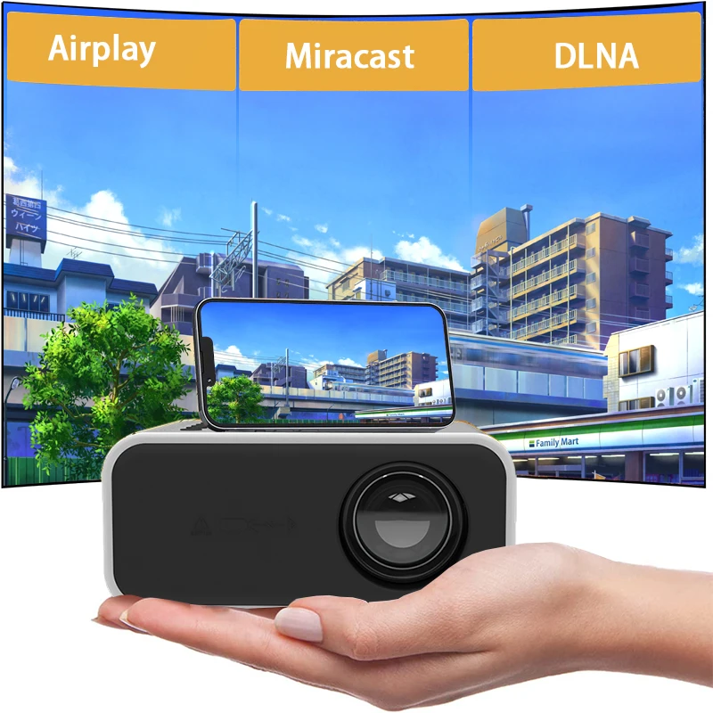 Home high-definition projector YT300. Easy to carry. Mobile cinema. Outdoor use. Used for home theaters. Pocket projector.