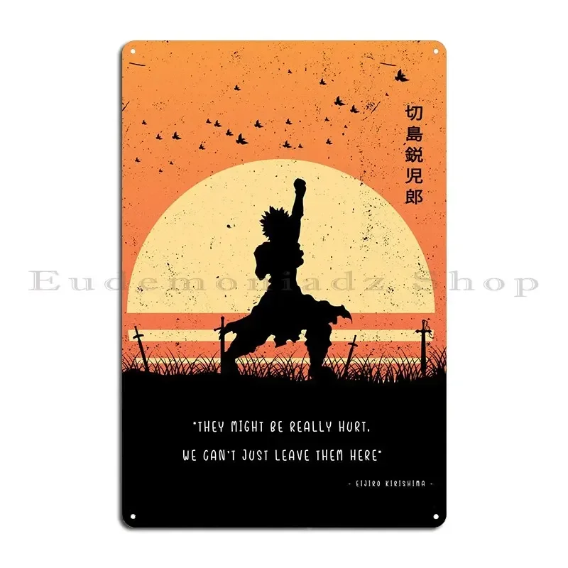 Quotes Kirishima Eijirou Metal Sign Club Customized Living Room Wall Decor Cinema Tin Sign Poster