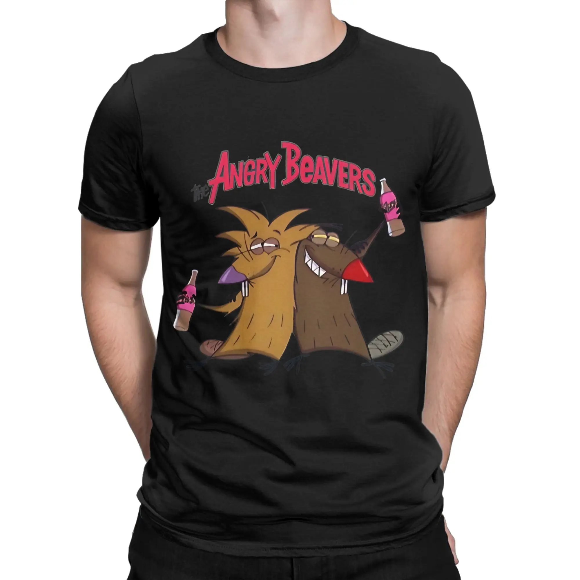 Angry Beavers art poster Funny 100% Cotton T-Shirt The Angry Beavers Tees Tops For Men