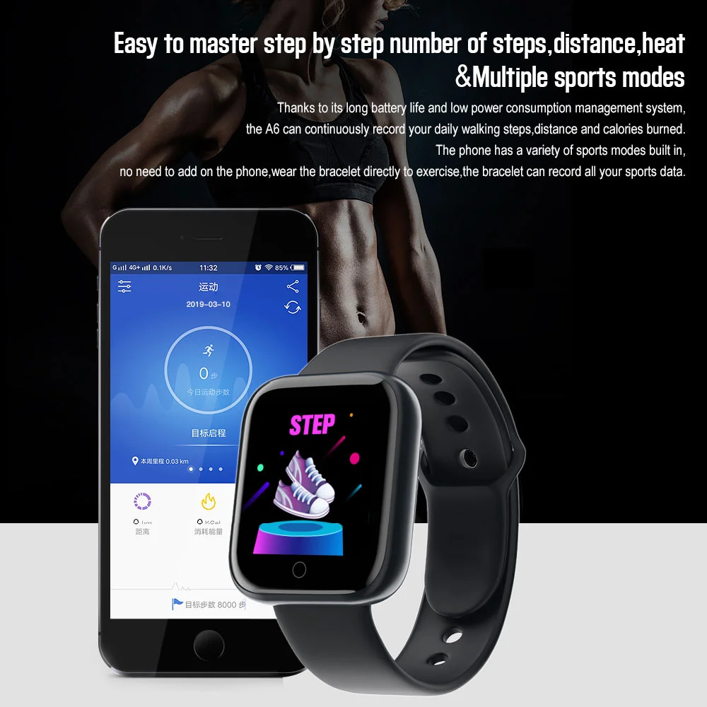 Montre de sport intelligente numérique pour hommes, femmes et enfants, LED, électronique, Bluetooth, étanche, montres pour Apple, Xiaomi, Android, IOS, Y68