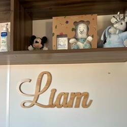 Letreros de madera personalizados con nombre para niños, decoración de pared con letras de madera de colores