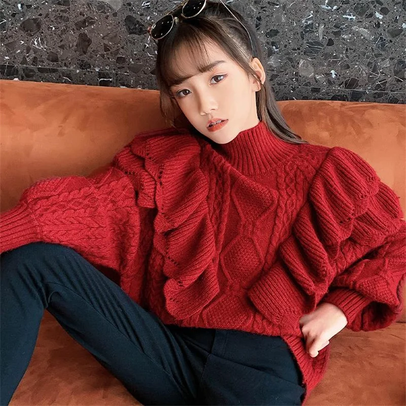 

Girls' sweater new children's knitted sweater bottoming shirt top
