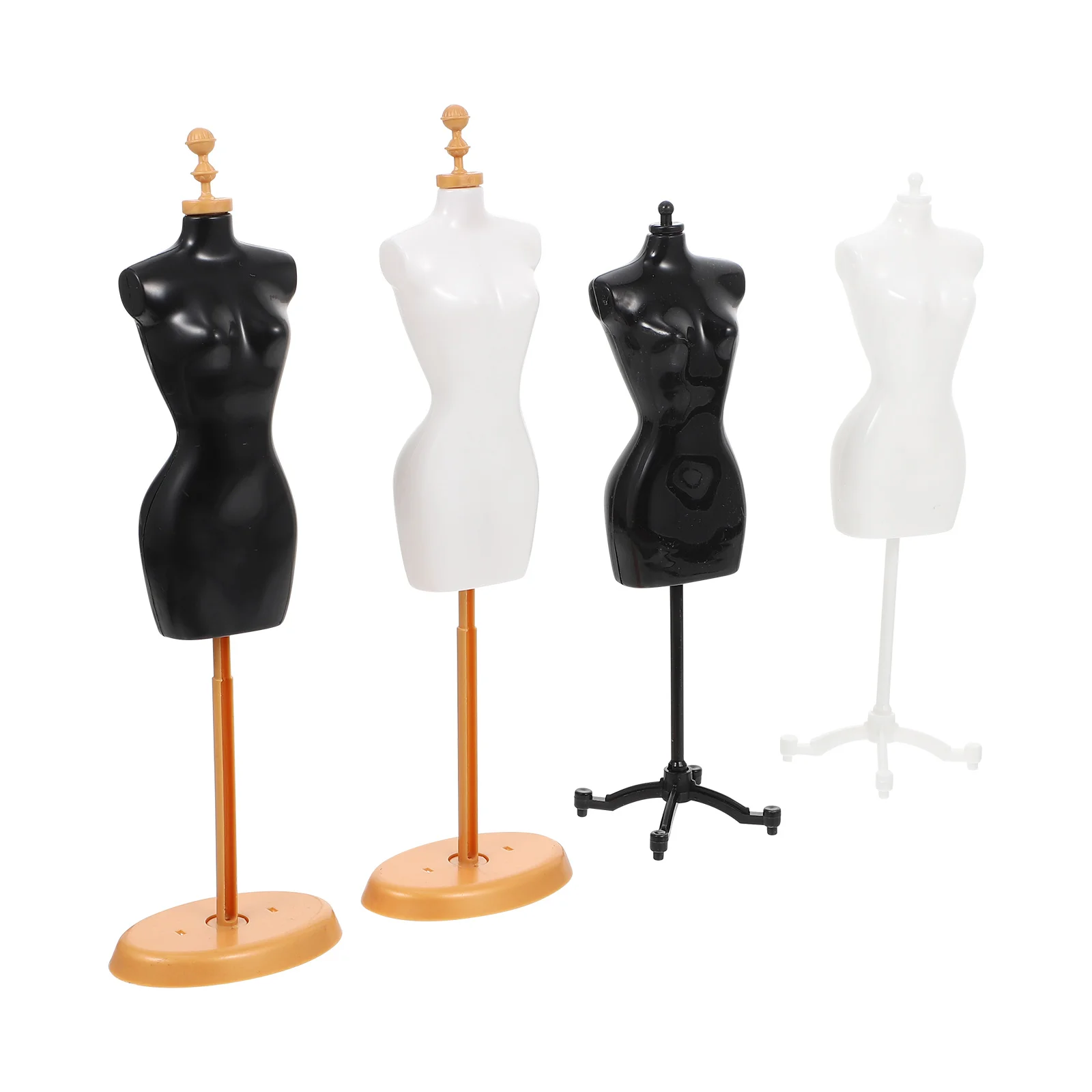 

4 Pcs Model Stand Display Shelves Shelf Dress Support Clothing Rack Clothes Miniature DIY Accessories Plastic Mannequin