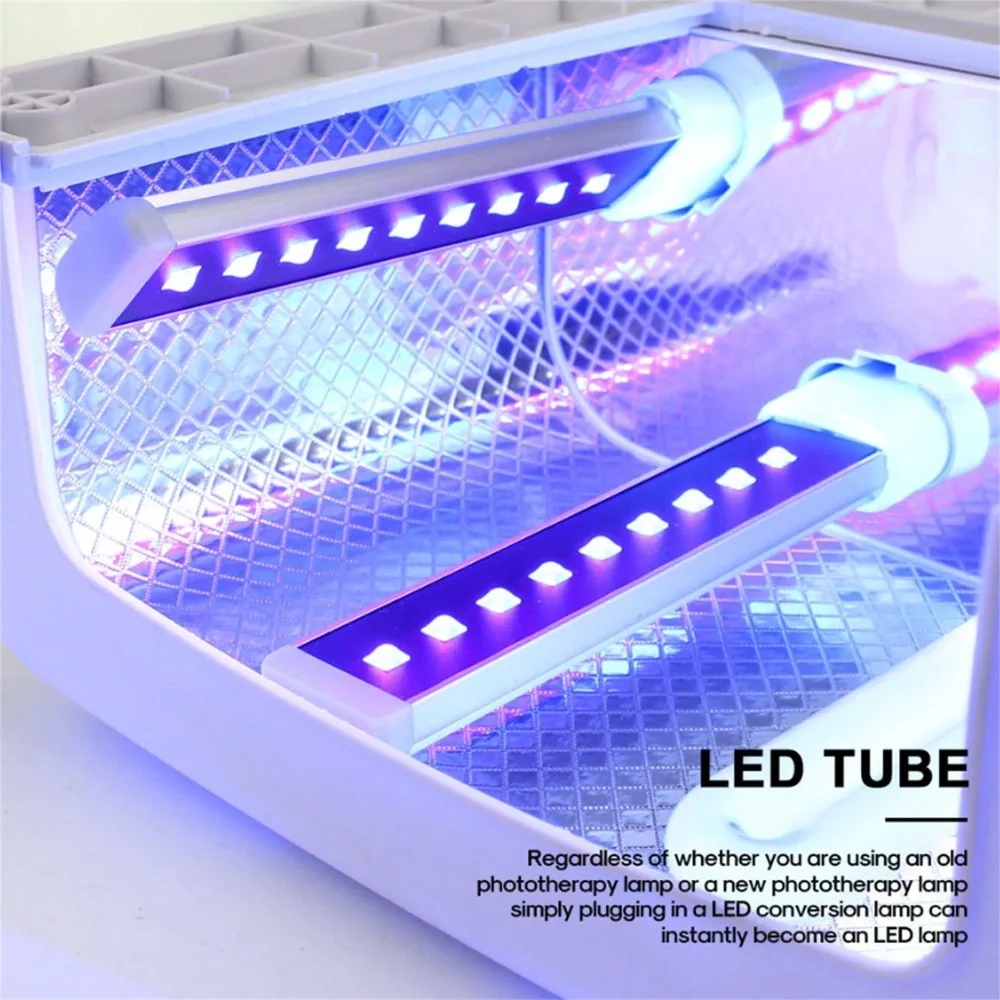 365+405nm Double Light Source Nail Gel Curing Dryer Light 9W Power Aluminium Alloy Nail UV Light Bulb Electric Tubes Fast Drying view 5