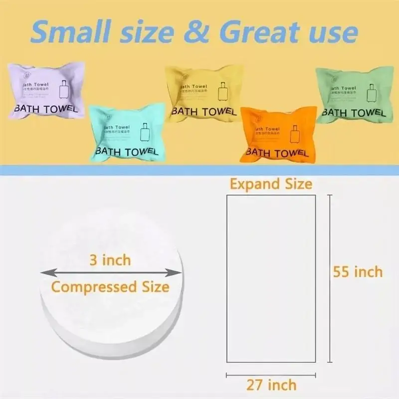 ~70x140CM Thickened Compressed Disposable Bath Towel Large Quick-Drying Travel Essential Must-Have - view 6