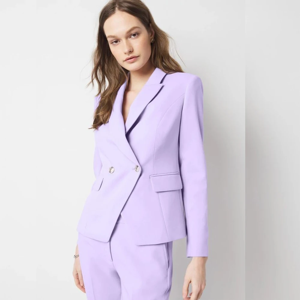 

Formal Women's Blazer Luxury Double Breasted Peak Lapel Slim Fit 2 Piece Jacket Pants Sets High Quality Female Clothing Blazer