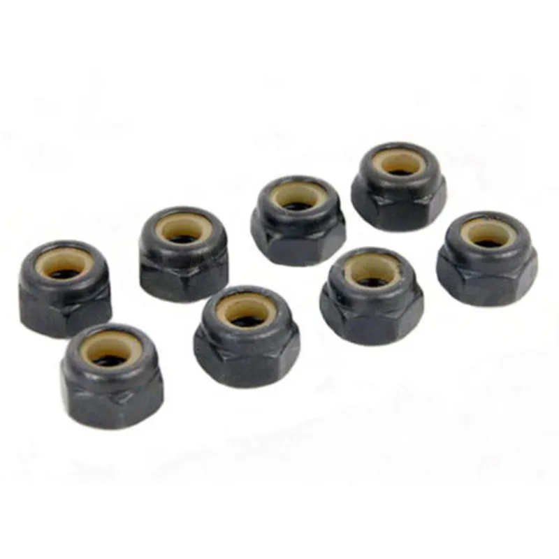 8Pieces RC Car 02055 Nylon Lock Nut 4mm 02055 HSP Spare Parts M4 For 1/10 Scale Model Toys