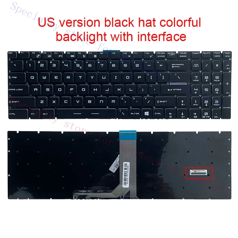 Per-key RGB backlit full color English Keyboard for MSI GE63 GE73 GS73 Raider 8RE 8RF GS63 GS73 Stealth 8RD 8RE GT63 US