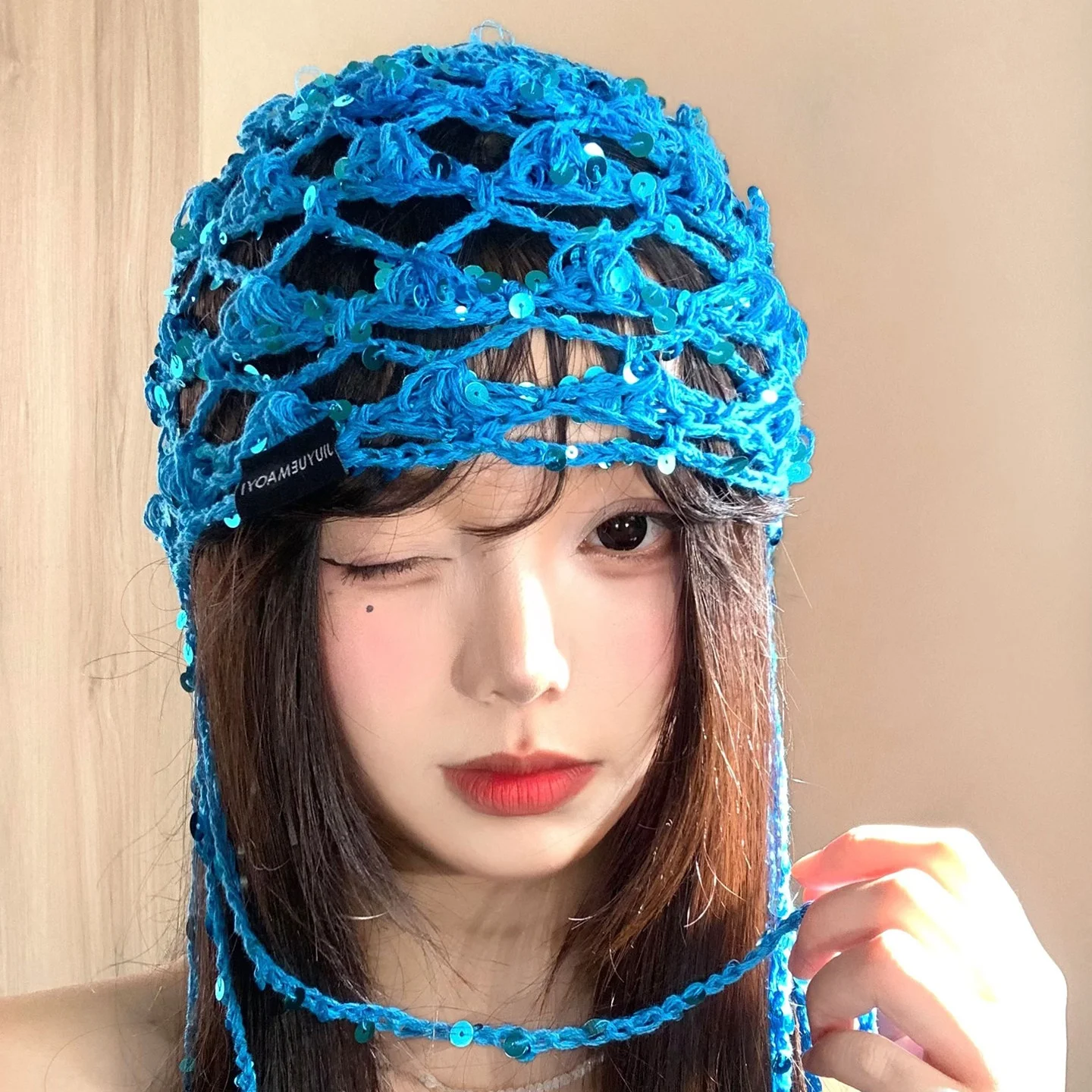 Lightweight Breathable Summer Knitted Hat Small Hollow out Crochet Headband Women's Fashion Versatile T-Shirt Style Cap
