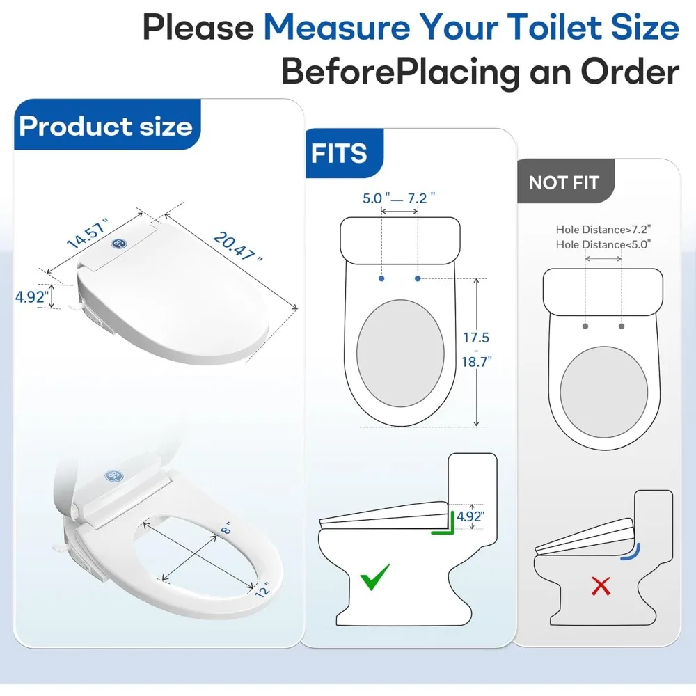 حار بيع! مقعد مرحاض بيديت ذكي ممدود، تسخين فوري من السيراميك، مقعد ساخن، مجفف دافئ، فوهة من الفولاذ المقاوم للصدأ ذاتية التنظيف