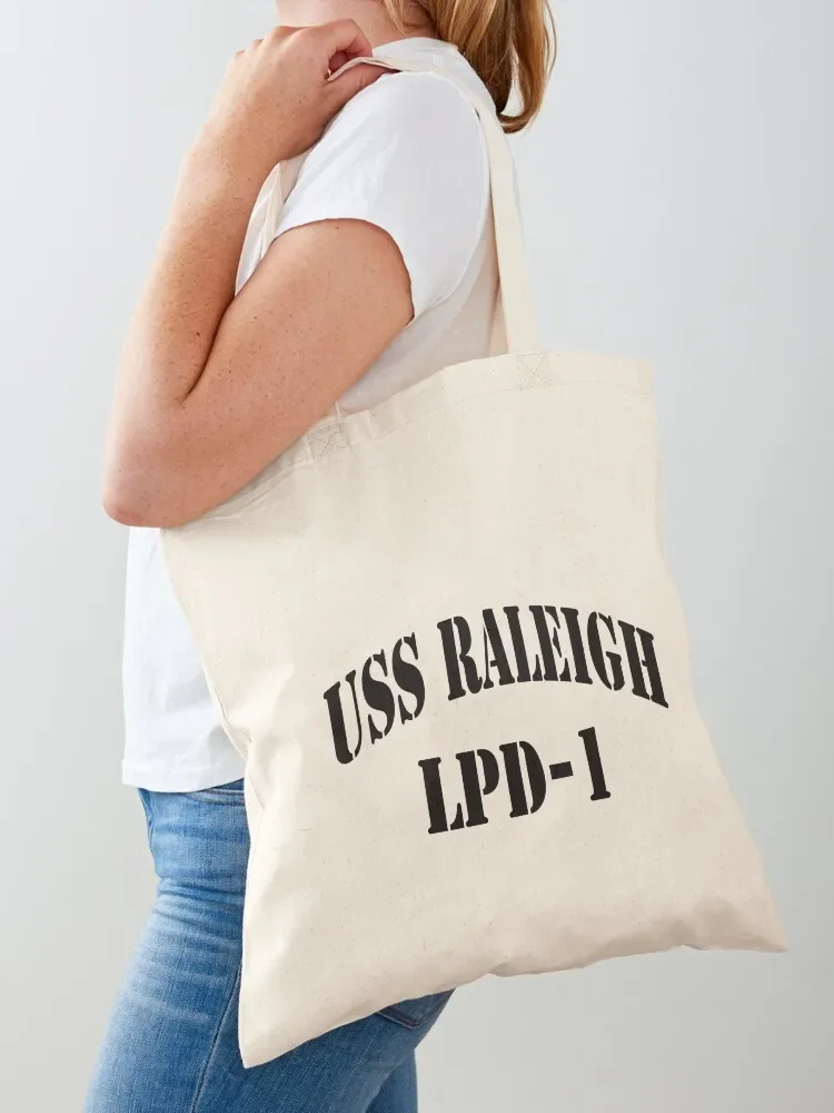 USS RALEIGH (LPD-1) SHIP'S STORE Tote Bag Cloth bags tote bag men's Women's shopper canvas tote