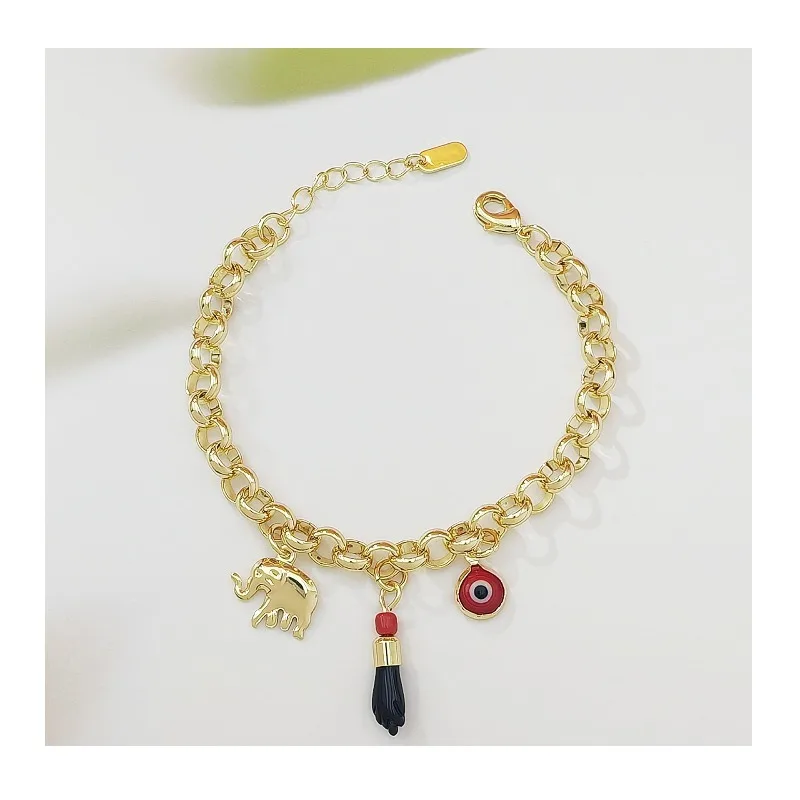 

Hot-selling New Bohemian Red Devil's Eye Little Hand Baby Elephant Bracelet Handmade Beaded Bracelet