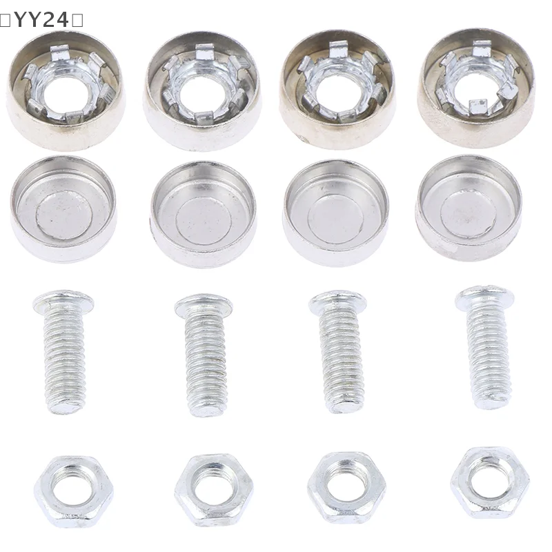 〔YY24〕 4Pcs/Set Chrome Anti-theft Screws Car License Alloy Plate Bolts Frame Screwscar