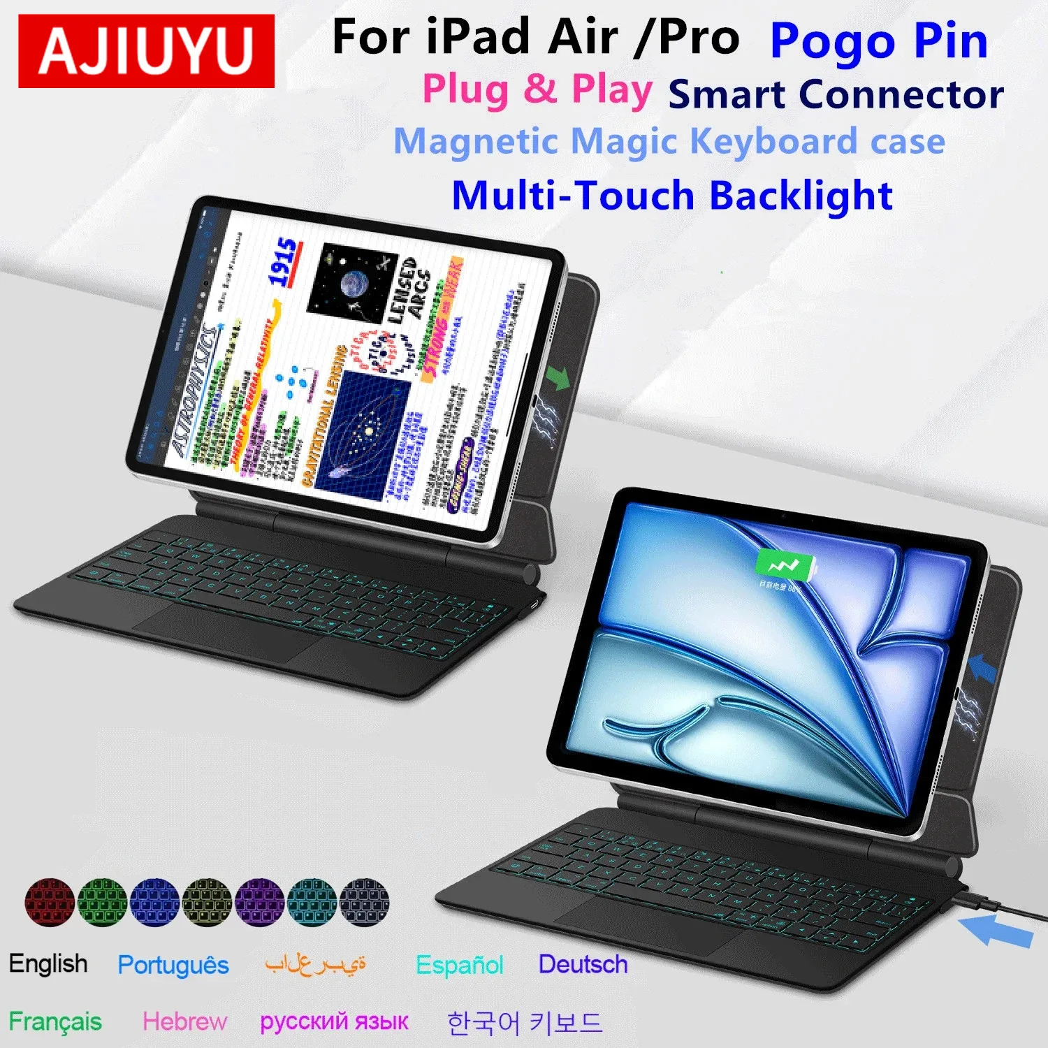 

Pogo Pin Magic Keyboard for iPad Air 11 13 inch 2026 Case for iPad Pro 11 13'' Funda iPad Air 4 Air 5 6 7 8 Pro 12.9 Cover Folio