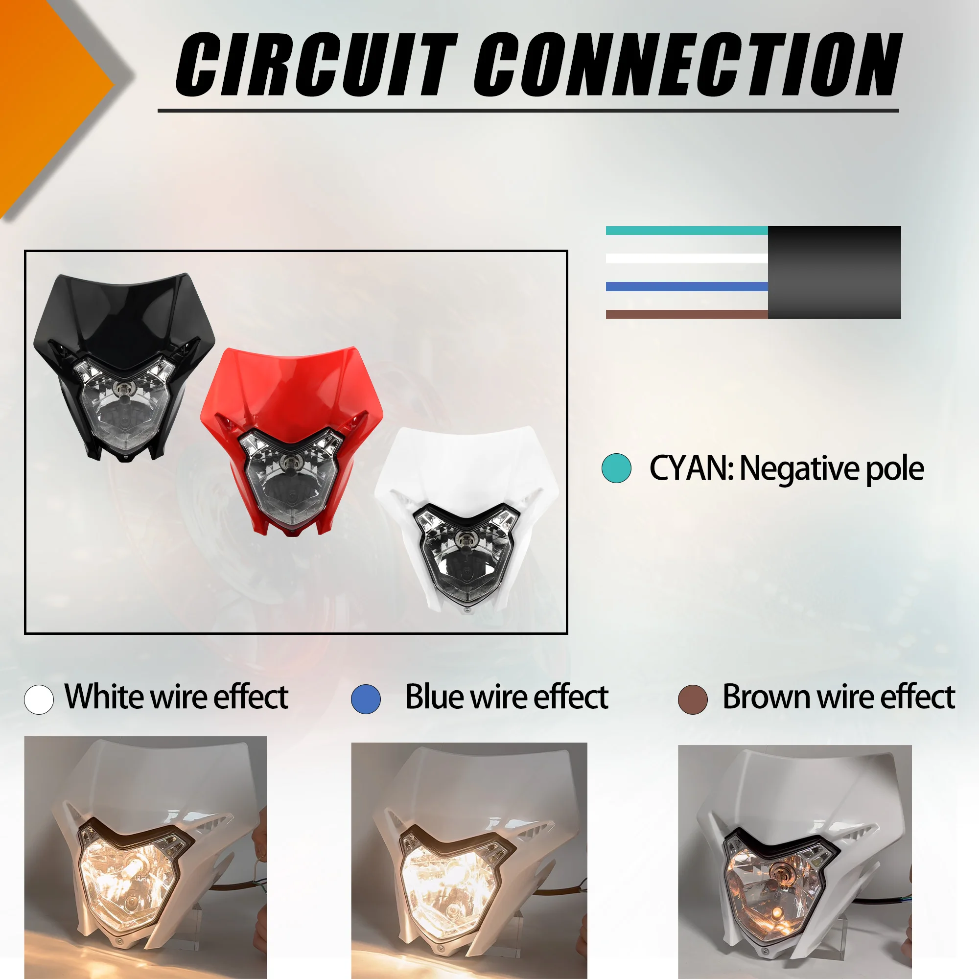 Motorcycle LED Headlight Universal Headlamp for Honda CRF 150 230 250 300 450 Universal Headlamp Accessories Motocross Dirt Bike
