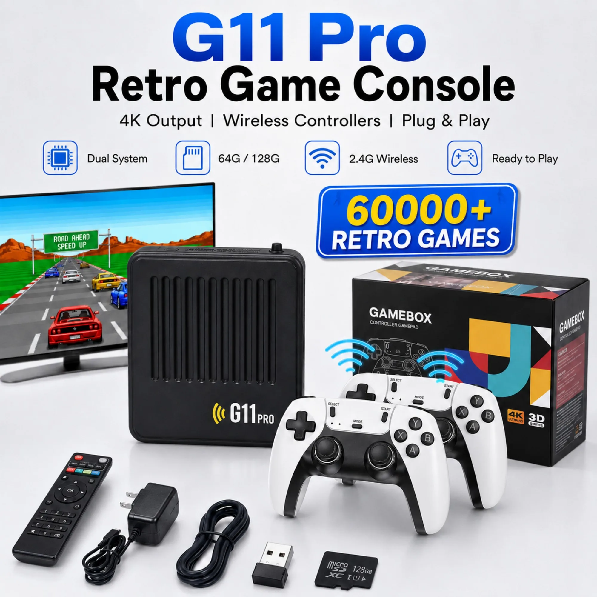Retro Gaming Hdmi - G11 PRO 2-in-1 TV- und Gaming-Box