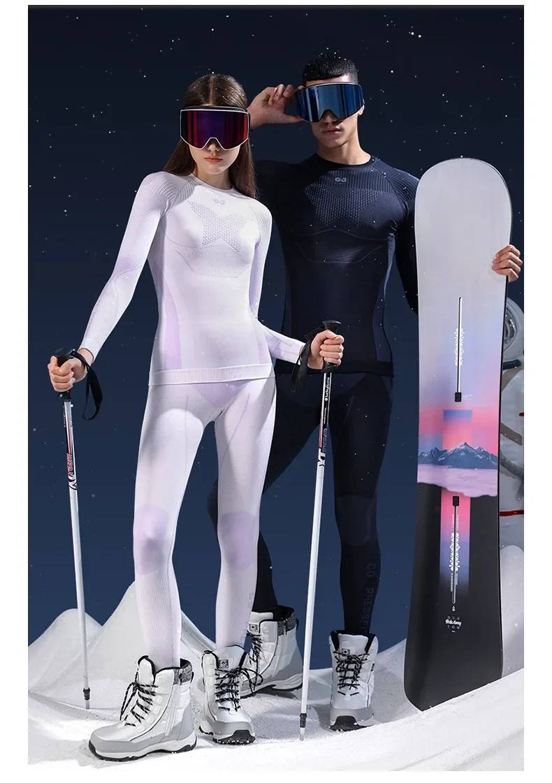 Winter Ski Thermal Underwear Sets Men Women Sweatwicking Breathable Quick Dry Tracksuit Ski Thermo Underwear Long Johns