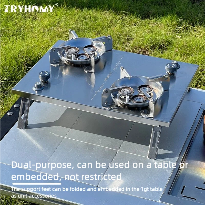 Tryhomy IGT التخييم الهائج النار مزدوجة حبة موقد للطي يندبروف موقد غاز موقد غاز IGT الجدول وحدة واحدة مزدوجة رئيس موقد #3