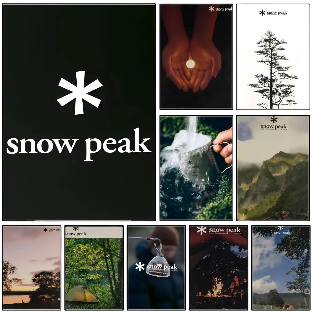 Nearby camping Snow P-Peak Poster  Self-adhesive Art Waterproof Paper Sticker Coffee House Bar Room Wall Decor
