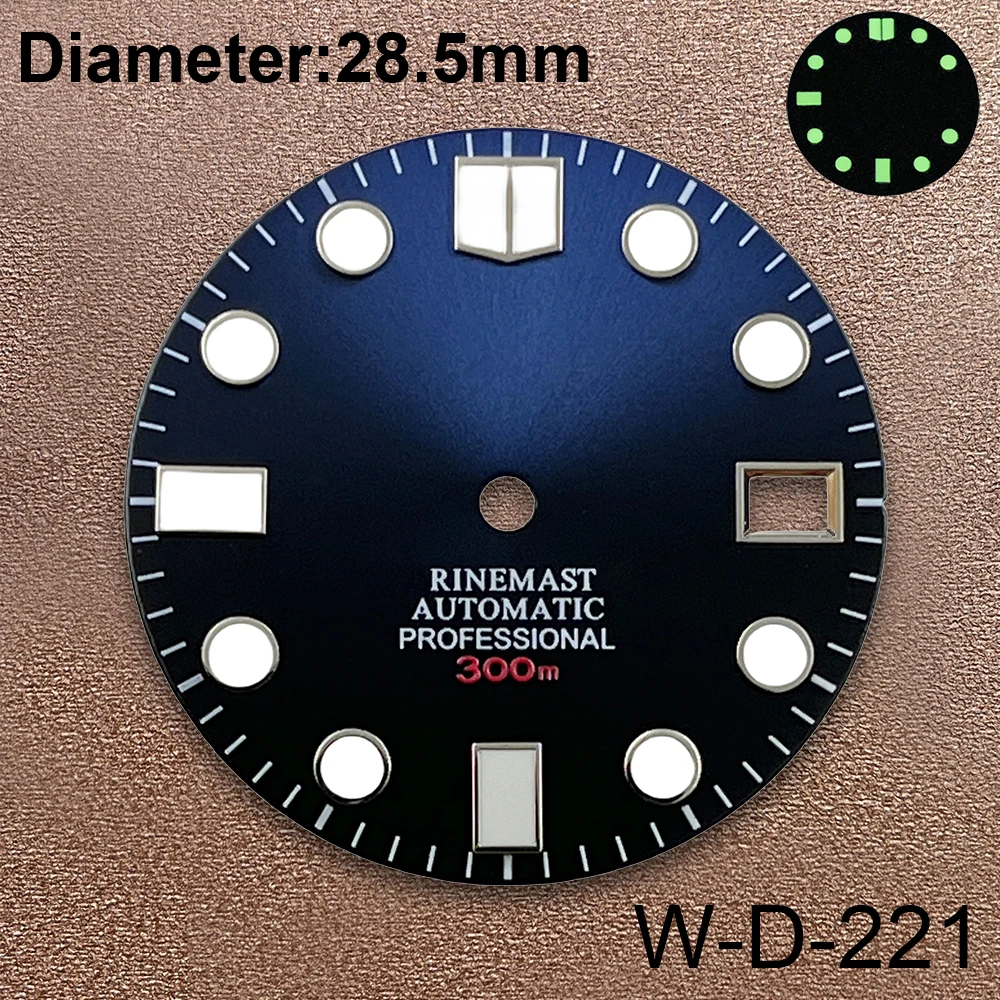 Dial de escala de logotipo S de 28,5mm, accesorio de modificación de reloj luminoso verde Fuerte, adecuado para NH35/NH36/4R/7S, movimiento japonés