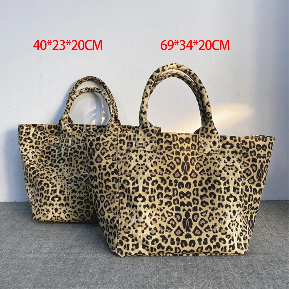 

Модная вместительная сумка-тоут с леопардовым принтом, сумка для школы, работы, покупок, ретро-сумка через плечо из холщовой ткани
