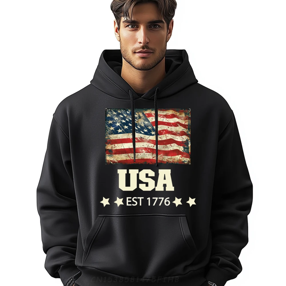 

Life Is Really Good Usa Flag 4th Of July Beach Vintage Pullover Hoodies Hoodies Men Printing Pullover