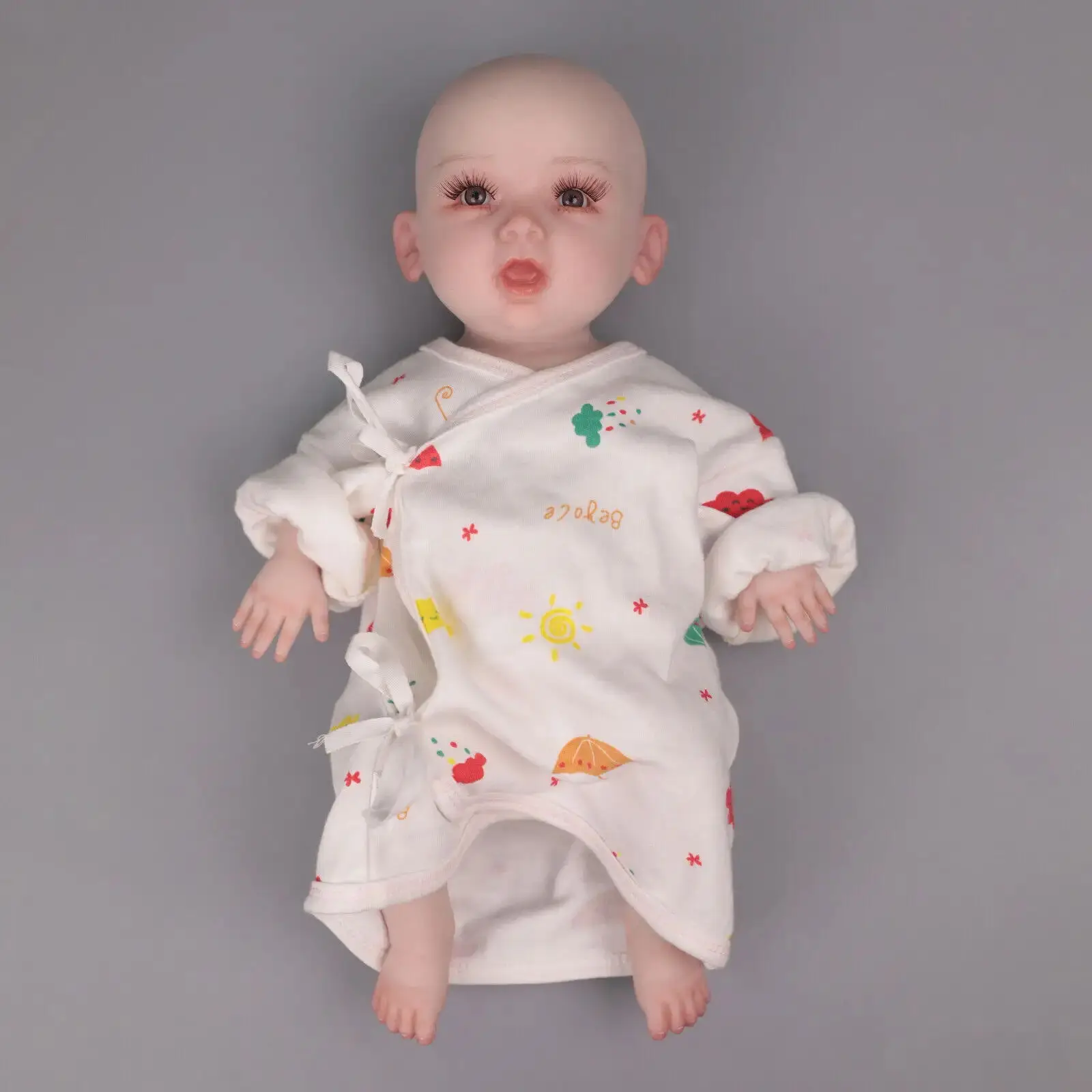 Full Body Soft Silicone Reborn Baby 1.6kg 14 inch 37cm With Rooted Hair Girl Doll Lifelike Visible Veins Newborn