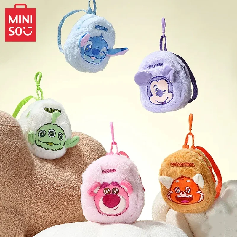 MINISO Disney kreskówka pluszowa lalka portfel torba wisiorek śliczny Lotso ścieg Mickey zmienia kolor na czerwony obcy Kawaii przenośna pamięć masowa torba