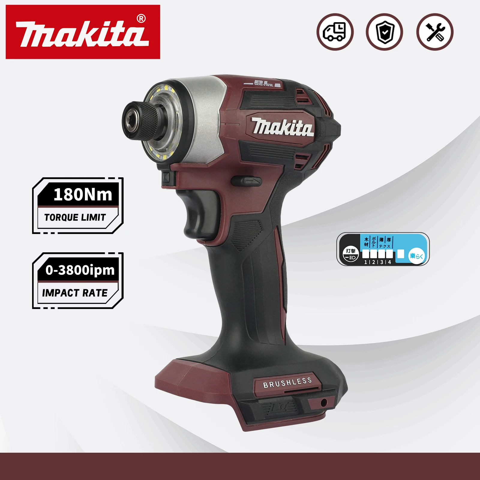 

Бесщеточная дрель Makita 18V DTD173 коричневого цвета, 180 Нм, для дома и DIY, электрическая, для дерева/болтов/работ в Т-образном режиме