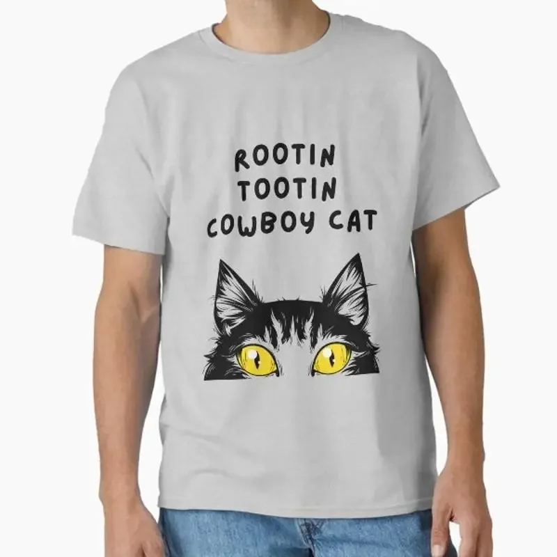 rootin tootin cowboy cat Classic T shirt Made in US AUS Size S 2XL