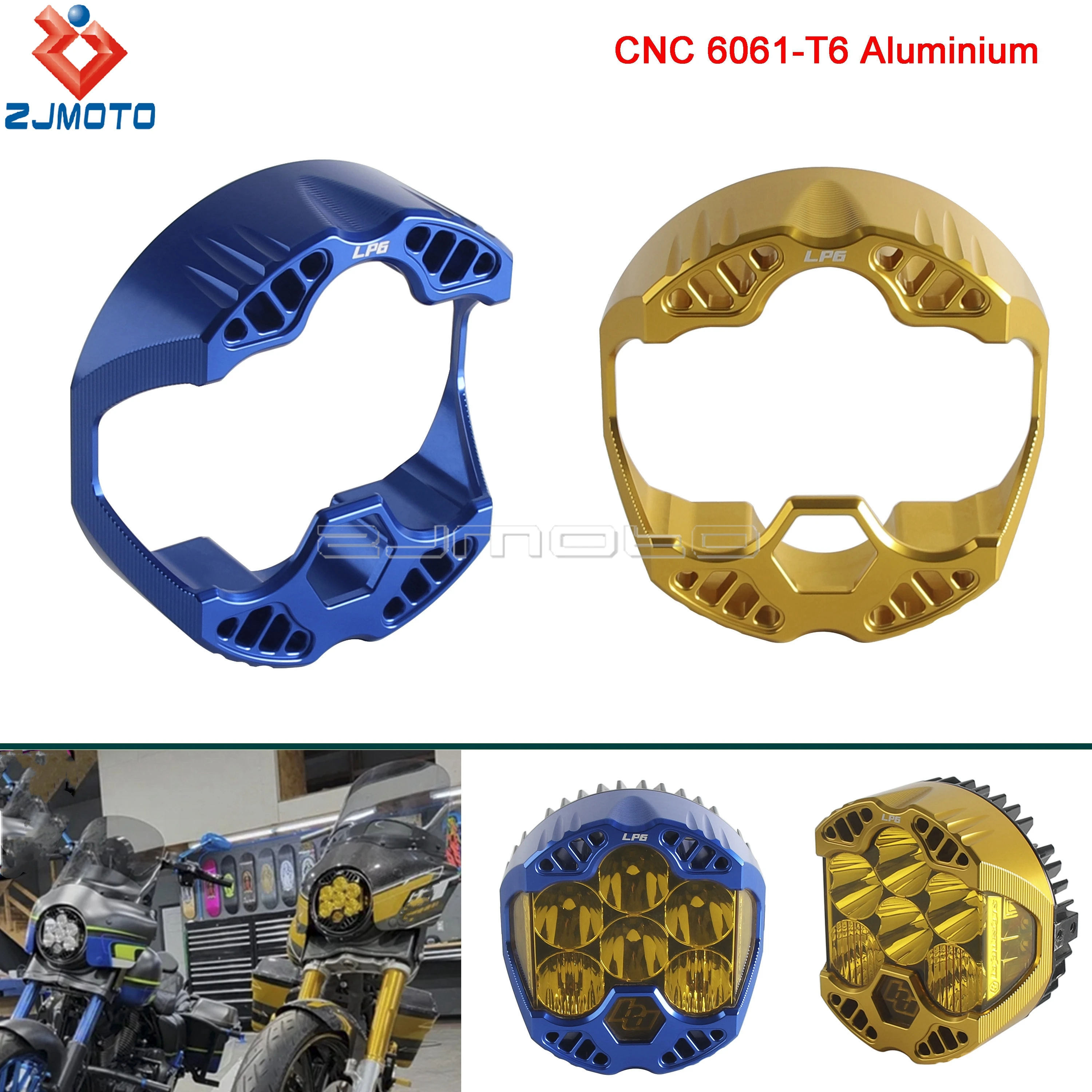 

Корпус для светодиодной фары Baja LP6 Pro, подходит для Harley Dyna Wide Super Glide Street Fat Bob Sportster, корпус фары с ЧПУ.