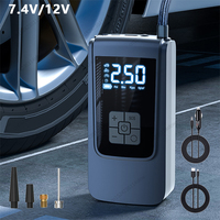 7.4V/12V Car Tire Inflator 150PSI Wireless Air Compressor LED Light 6000mAh Cordless Electric Inflator Pump for Car Motorcycles