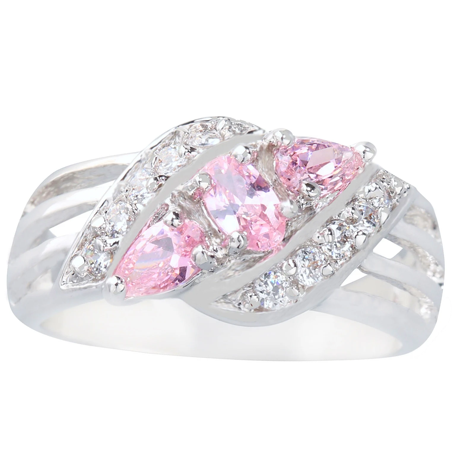 3*5mm Pink Kunzite6  925 Sterling Silver Ring Q1082-F